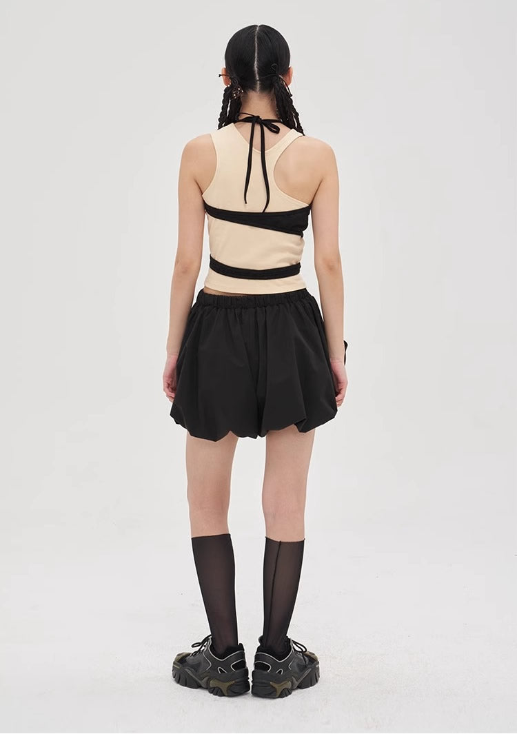 Balloon Bubble Skirt Pants High Waist Loose Shorts [ID:0546SK]