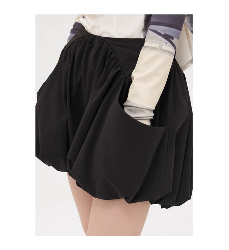 Balloon Bubble Skirt Pants High Waist Loose Shorts [ID:0546SK]