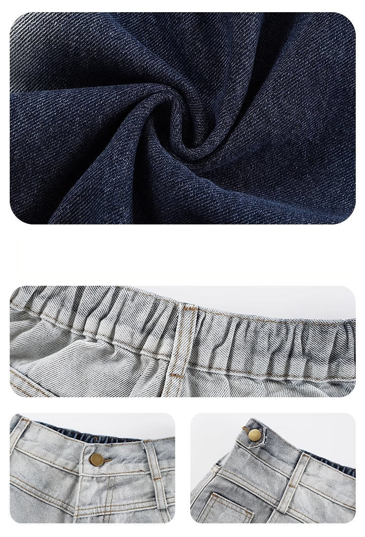 Washed Gradient Curved Blade Wide-Leg Denim Pants [ID:0547PA]
