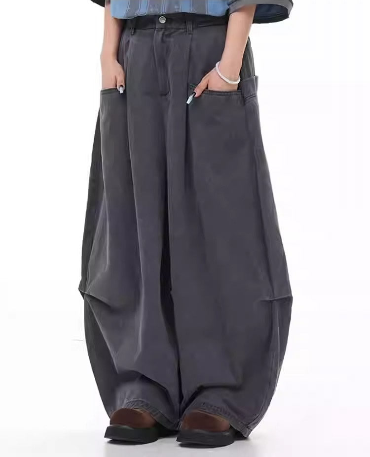 Summer Lightweight Solid Blade-Cut Wide-Leg Pants [ID:0548PA]