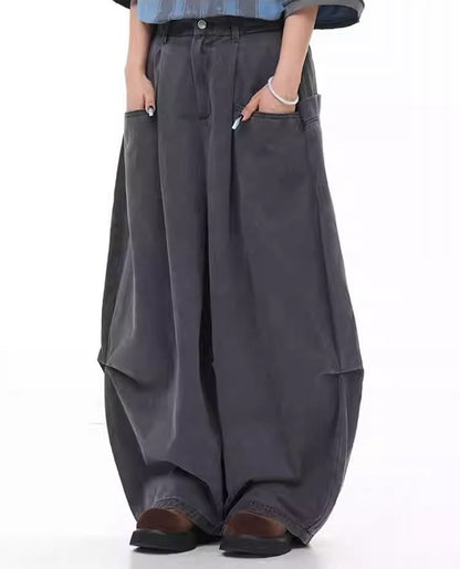 Summer Lightweight Solid Blade-Cut Wide-Leg Pants [ID:0548PA]