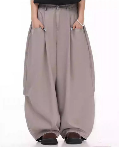Summer Lightweight Solid Blade-Cut Wide-Leg Pants [ID:0548PA]