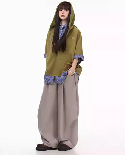Summer Lightweight Solid Blade-Cut Wide-Leg Pants [ID:0548PA]