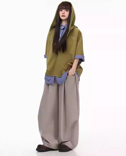 Summer Lightweight Solid Blade-Cut Wide-Leg Pants [ID:0548PA]