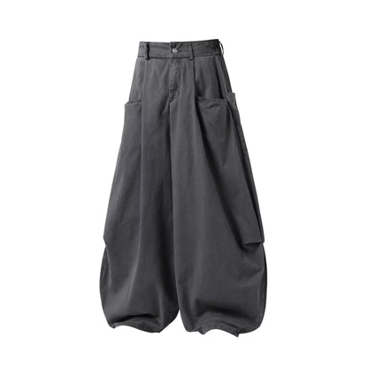 Summer Lightweight Solid Blade-Cut Wide-Leg Pants [ID:0548PA]