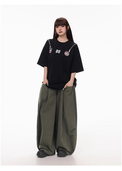 Summer Lightweight Solid Blade-Cut Wide-Leg Pants [ID:0548PA]