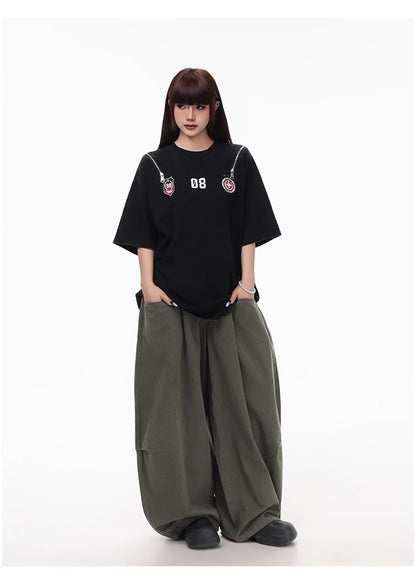 Summer Lightweight Solid Blade-Cut Wide-Leg Pants [ID:0548PA]