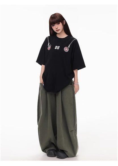 Summer Lightweight Solid Blade-Cut Wide-Leg Pants [ID:0548PA]