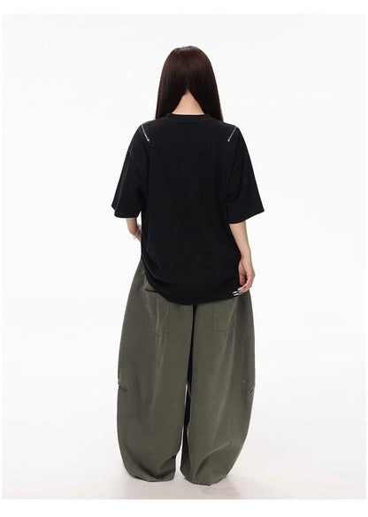 Summer Lightweight Solid Blade-Cut Wide-Leg Pants [ID:0548PA]