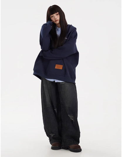 Distressed Washed Deconstructed Blade-Cut Denim Pants [ID:0549PA]