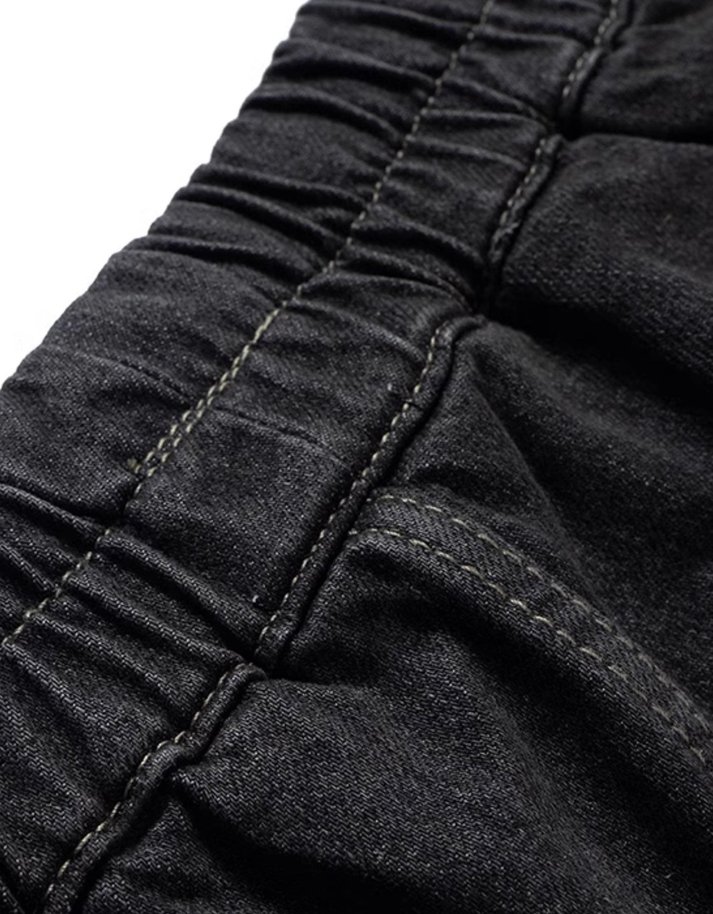 Washed Gradient Drawstring Multi-Pocket Denim Cargo Shorts
 [ID:0554PA]