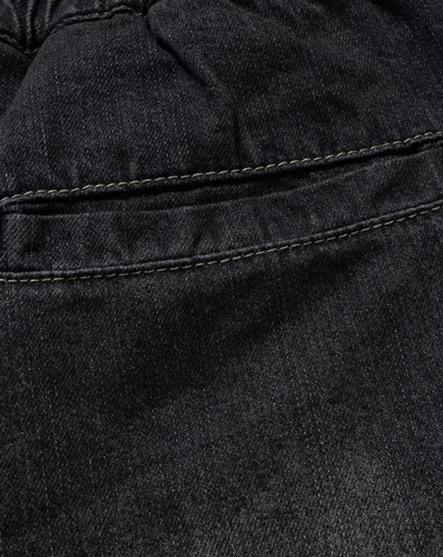 Washed Gradient Drawstring Multi-Pocket Denim Cargo Shorts
 [ID:0554PA]