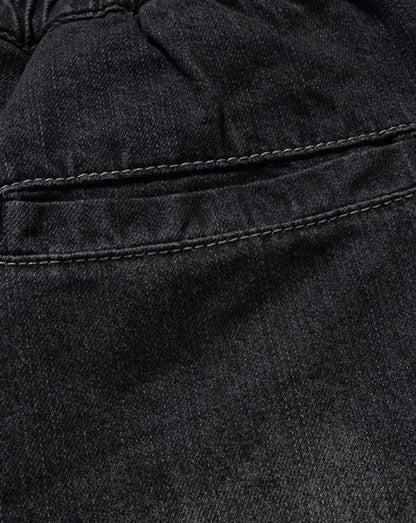 Washed Gradient Drawstring Multi-Pocket Denim Cargo Shorts
 [ID:0554PA]