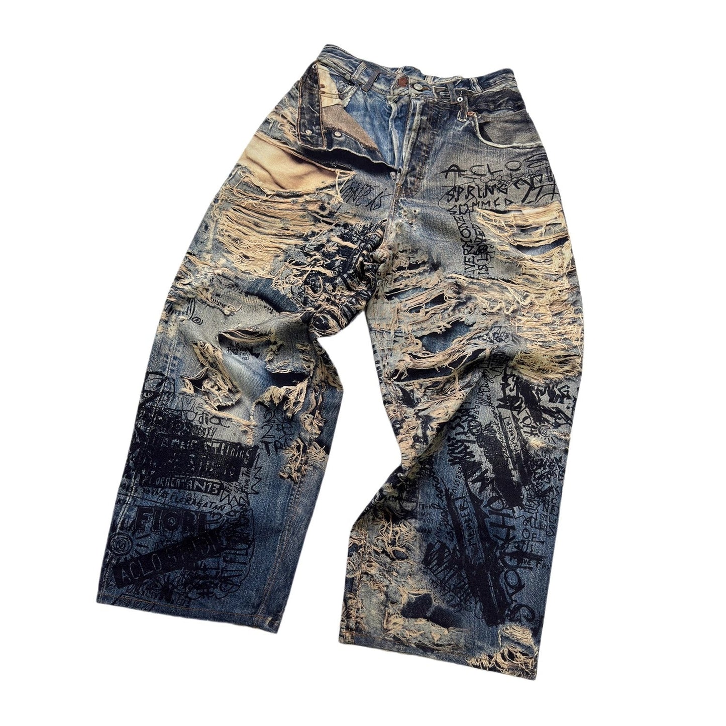 3D Illusion Full-Print Oversized Loose Fit Denim Pants [ID:0557PA]