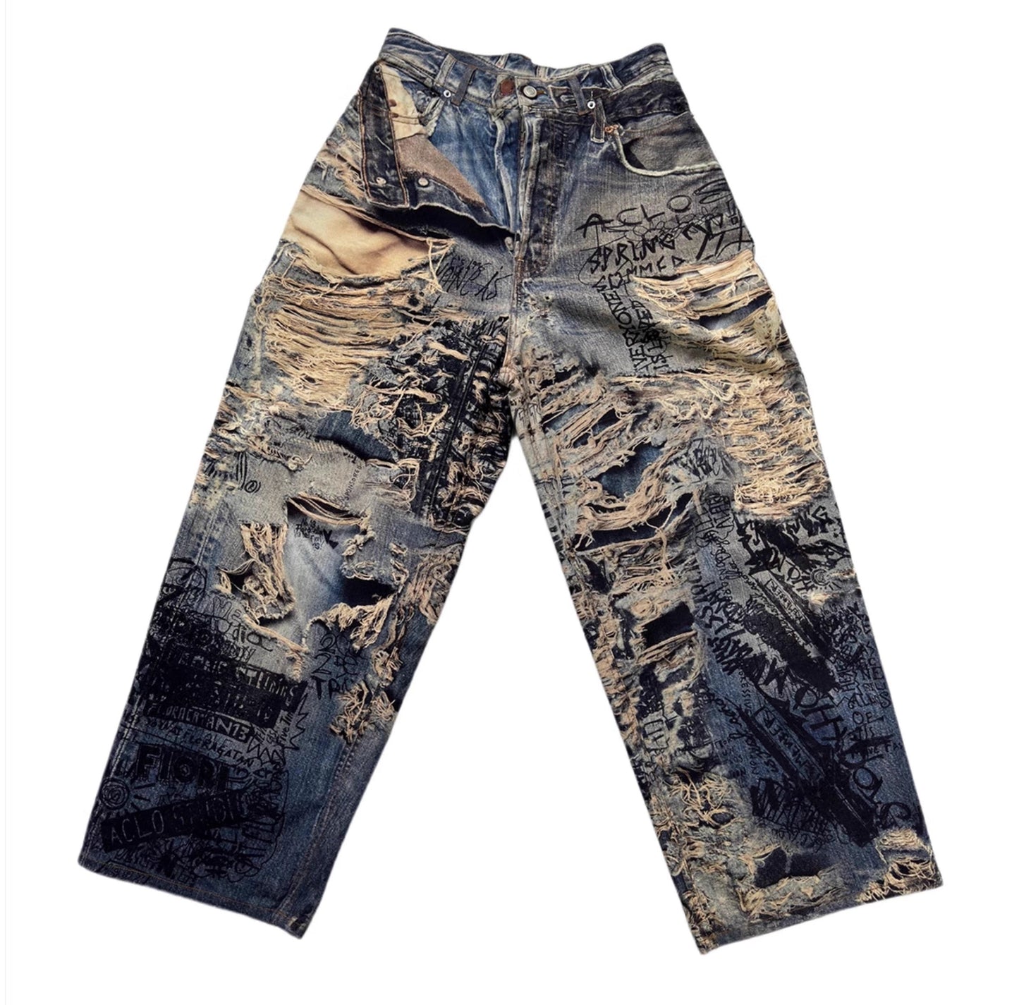 3D Illusion Full-Print Oversized Loose Fit Denim Pants [ID:0557PA]
