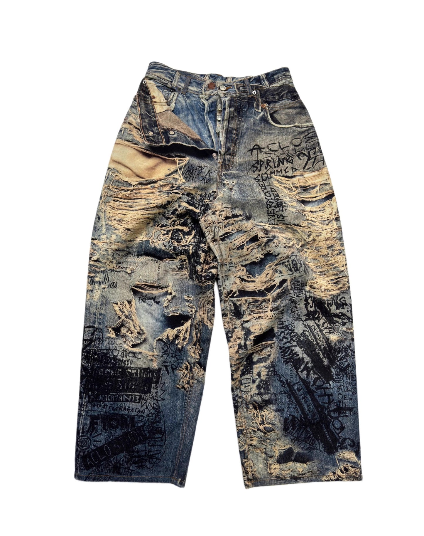 3D Illusion Full-Print Oversized Loose Fit Denim Pants [ID:0557PA]