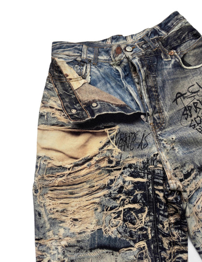 3D Illusion Full-Print Oversized Loose Fit Denim Pants [ID:0557PA]
