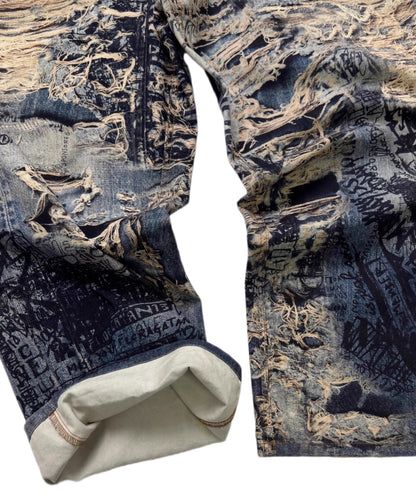 3D Illusion Full-Print Oversized Loose Fit Denim Pants [ID:0557PA]