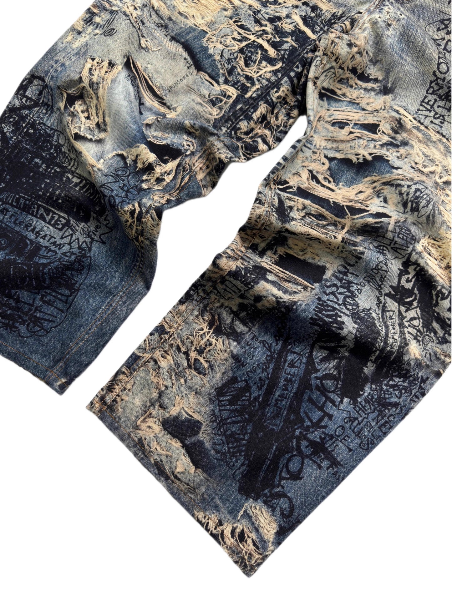 3D Illusion Full-Print Oversized Loose Fit Denim Pants [ID:0557PA]