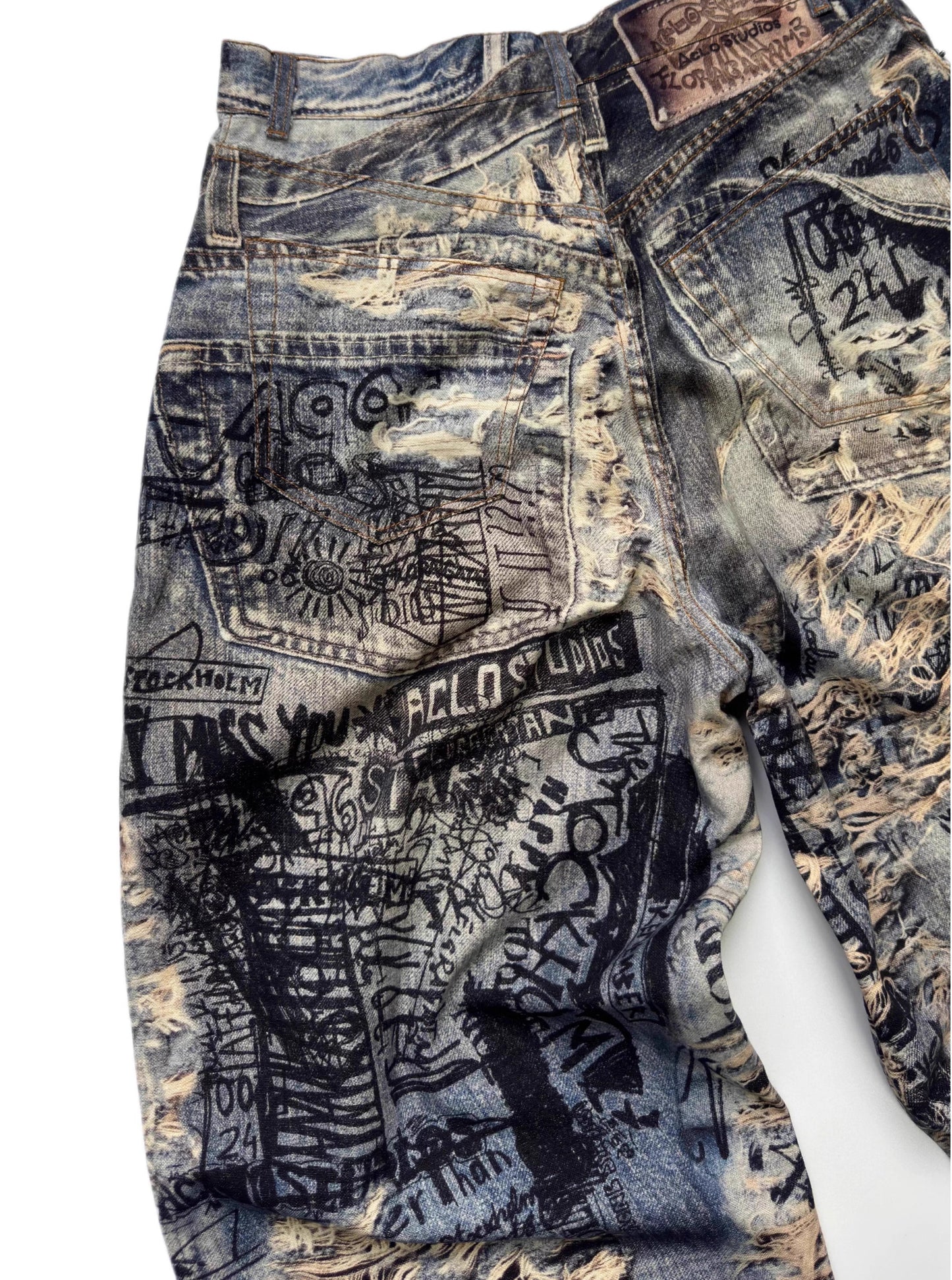 3D Illusion Full-Print Oversized Loose Fit Denim Pants [ID:0557PA]
