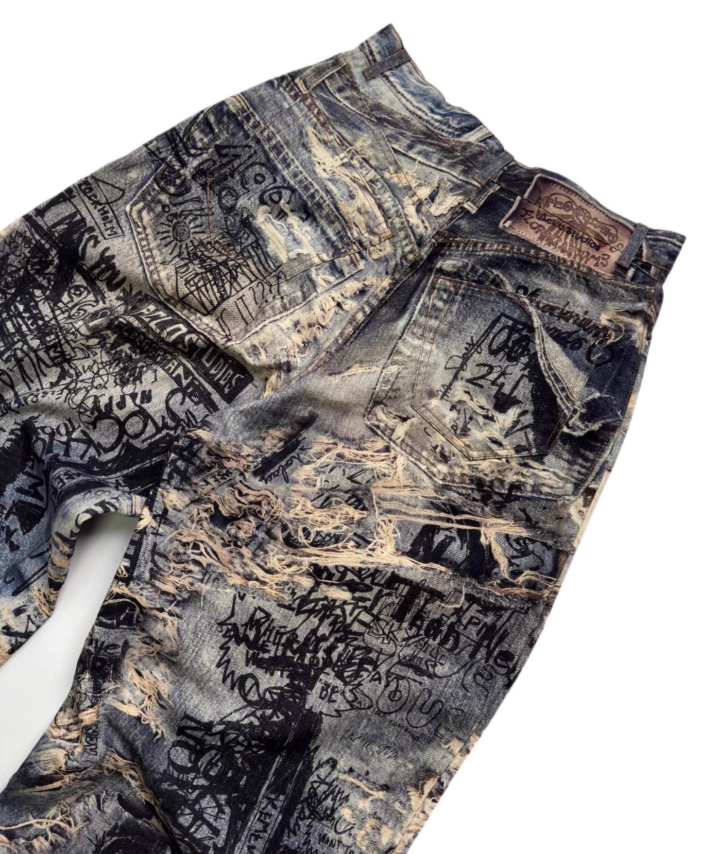 3D Illusion Full-Print Oversized Loose Fit Denim Pants [ID:0557PA]