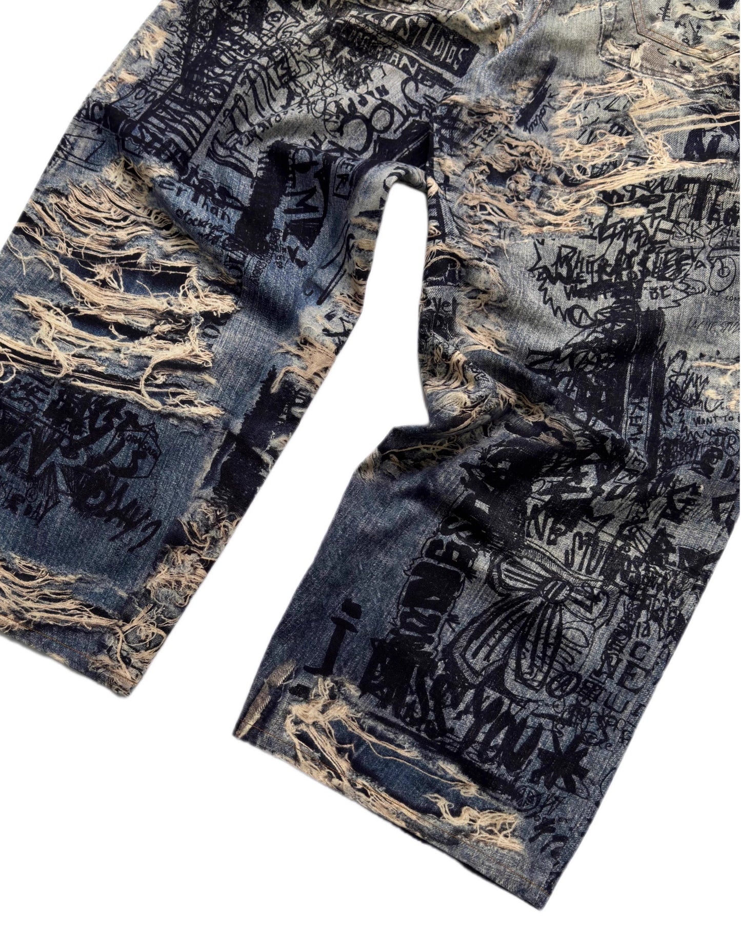 3D Illusion Full-Print Oversized Loose Fit Denim Pants [ID:0557PA]
