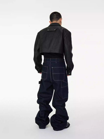 Triple Stitch Rigid Denim Double Knee Work Pants
 [ID:0558PA]