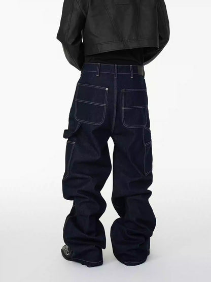 Triple Stitch Rigid Denim Double Knee Work Pants
 [ID:0558PA]