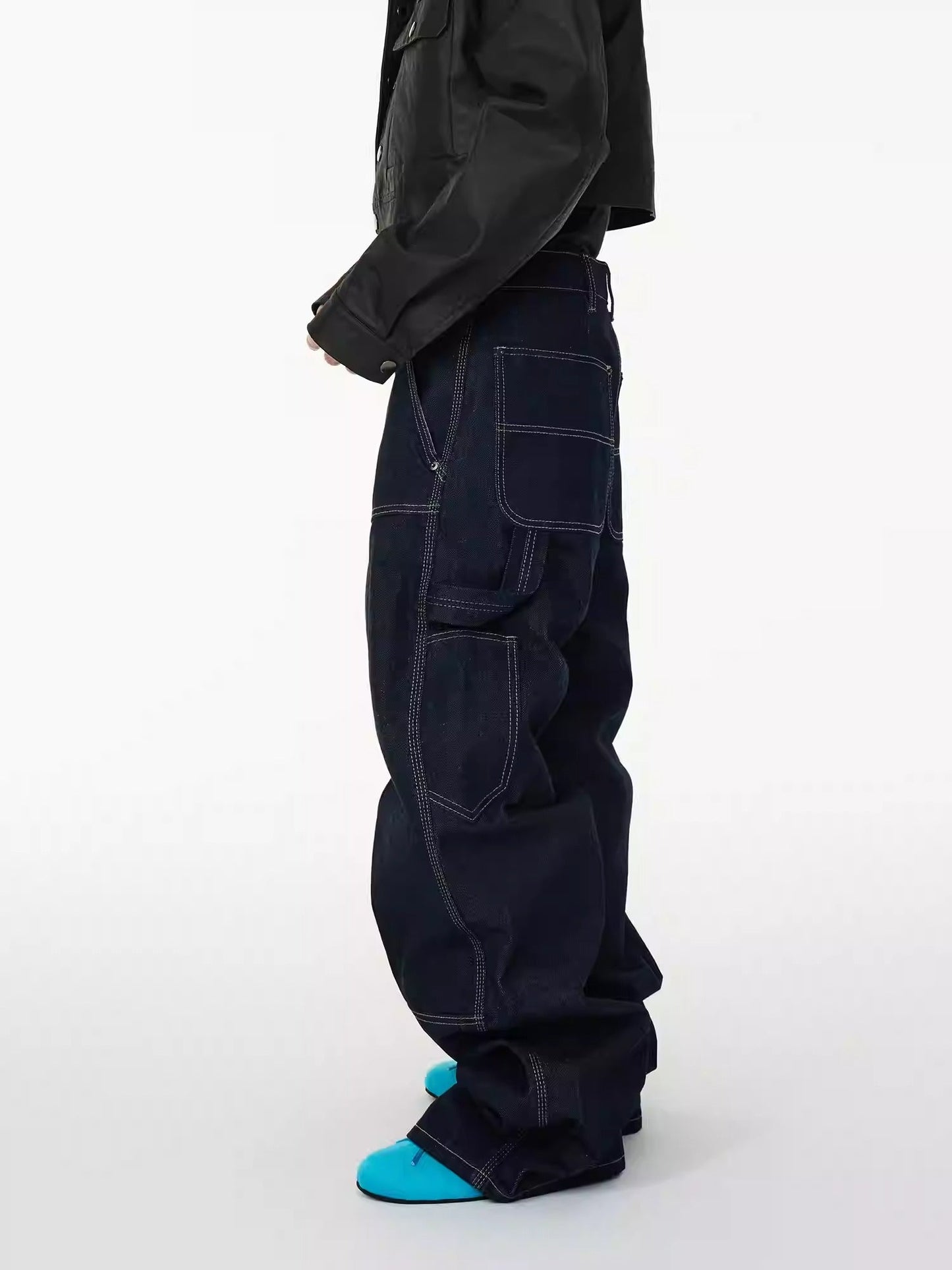 Triple Stitch Rigid Denim Double Knee Work Pants
 [ID:0558PA]