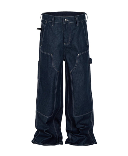 Triple Stitch Rigid Denim Double Knee Work Pants
 [ID:0558PA]