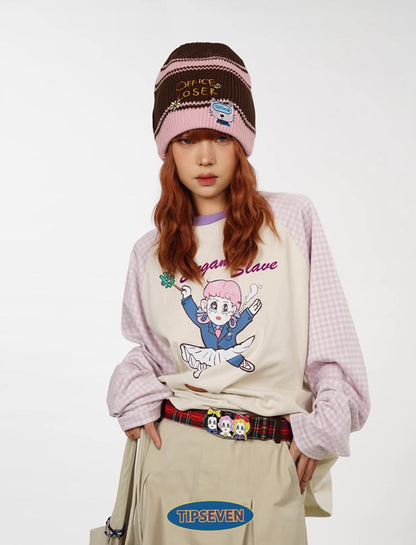 Office Lady Cartoon Plaid Classic Design Belt
 [ID:0560BE]