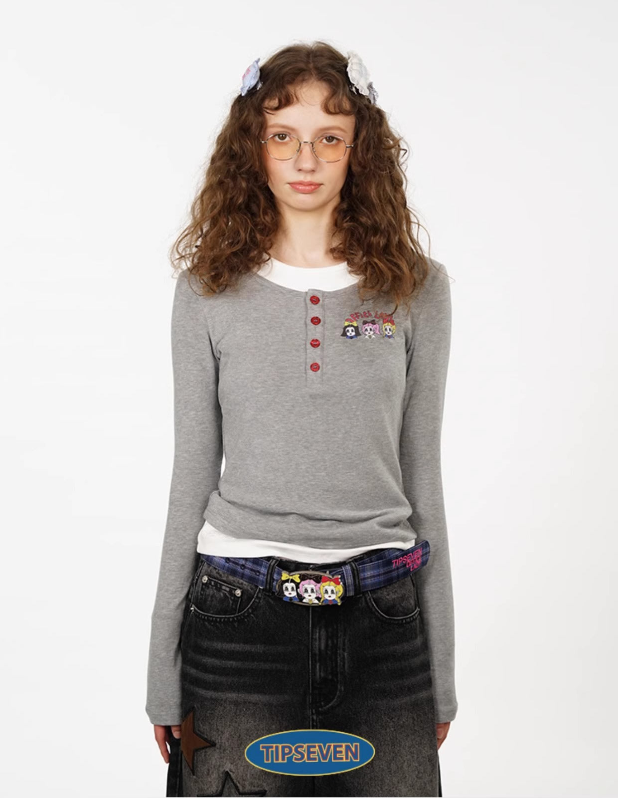 Office Lady Cartoon Plaid Classic Design Belt
 [ID:0560BE]
