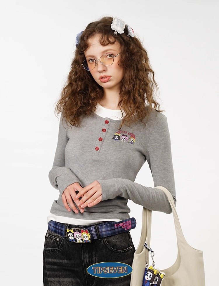 Office Lady Cartoon Plaid Classic Design Belt
 [ID:0560BE]