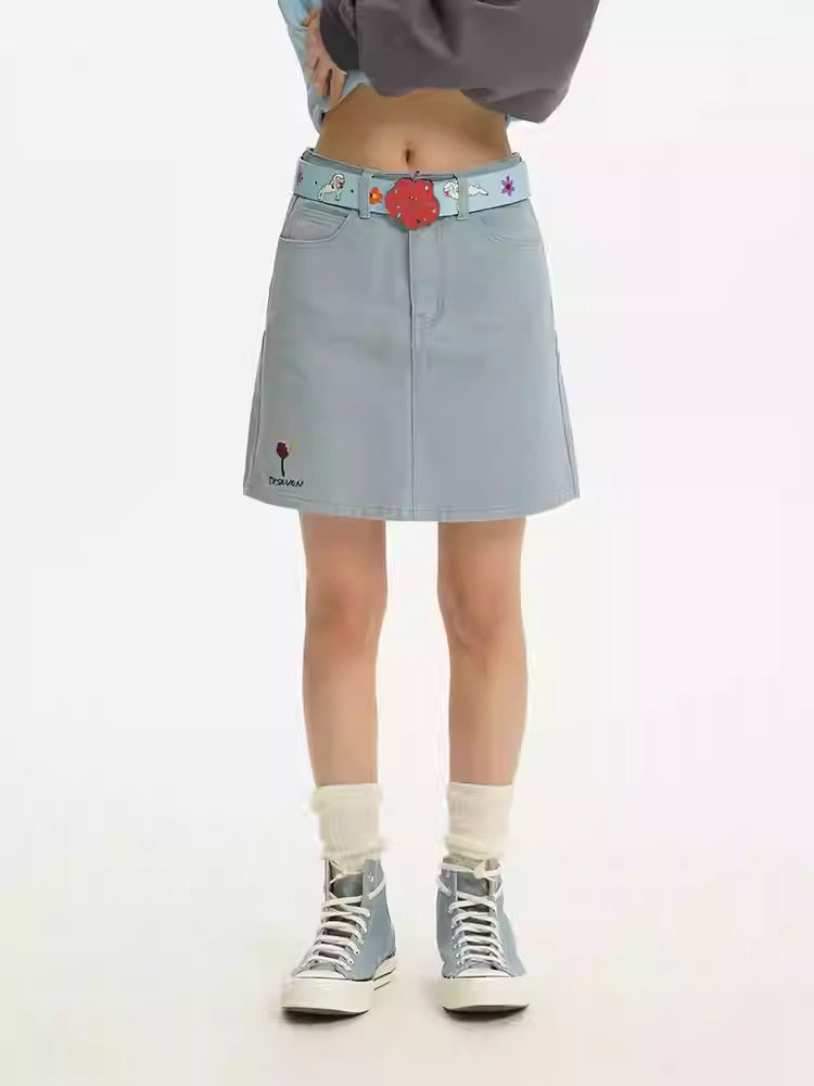 Hand Drawn Cartoon Apple Buckle Leather Belt
 [ID:0561BE]