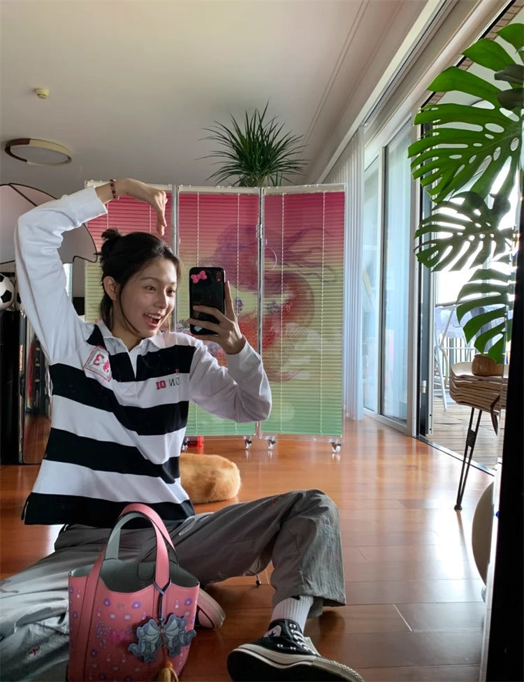 Olympic Style Graffiti Elastic Waist Casual Pants
 [ID:0562PA]