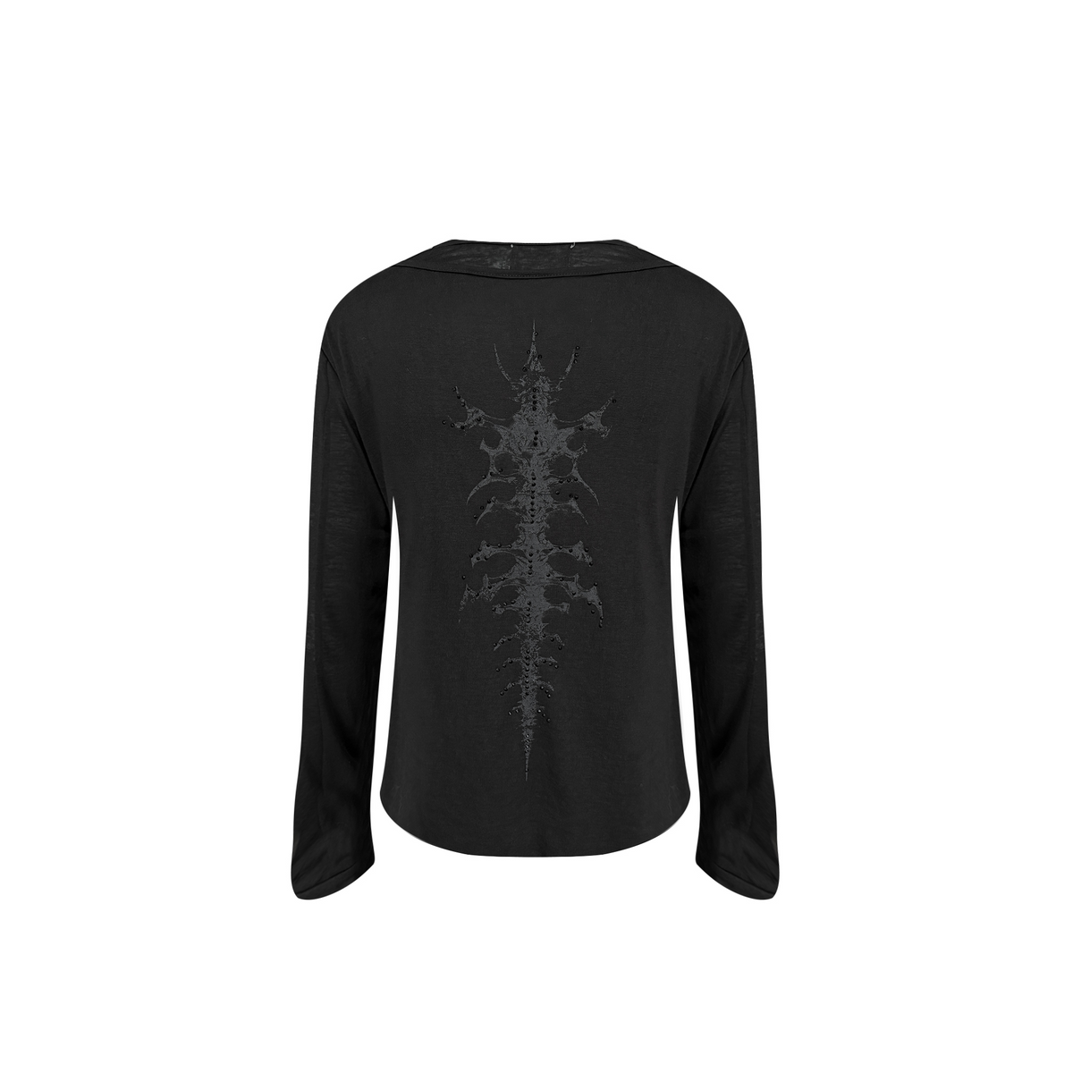TH4SWE Layered Diamond Spine Graphic Henley Long-Sleeve Tee