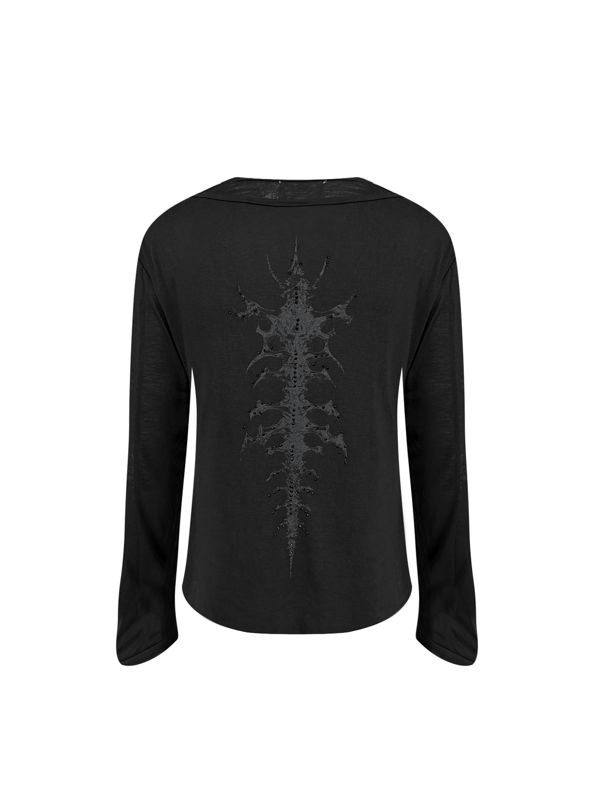 TH4SWE Layered Diamond Spine Graphic Henley Long-Sleeve Tee