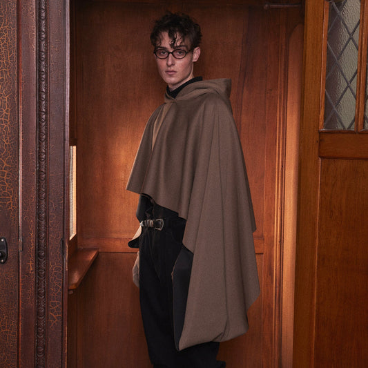 KADAKADA Hooded Glove-Sleeve Cropped Cape