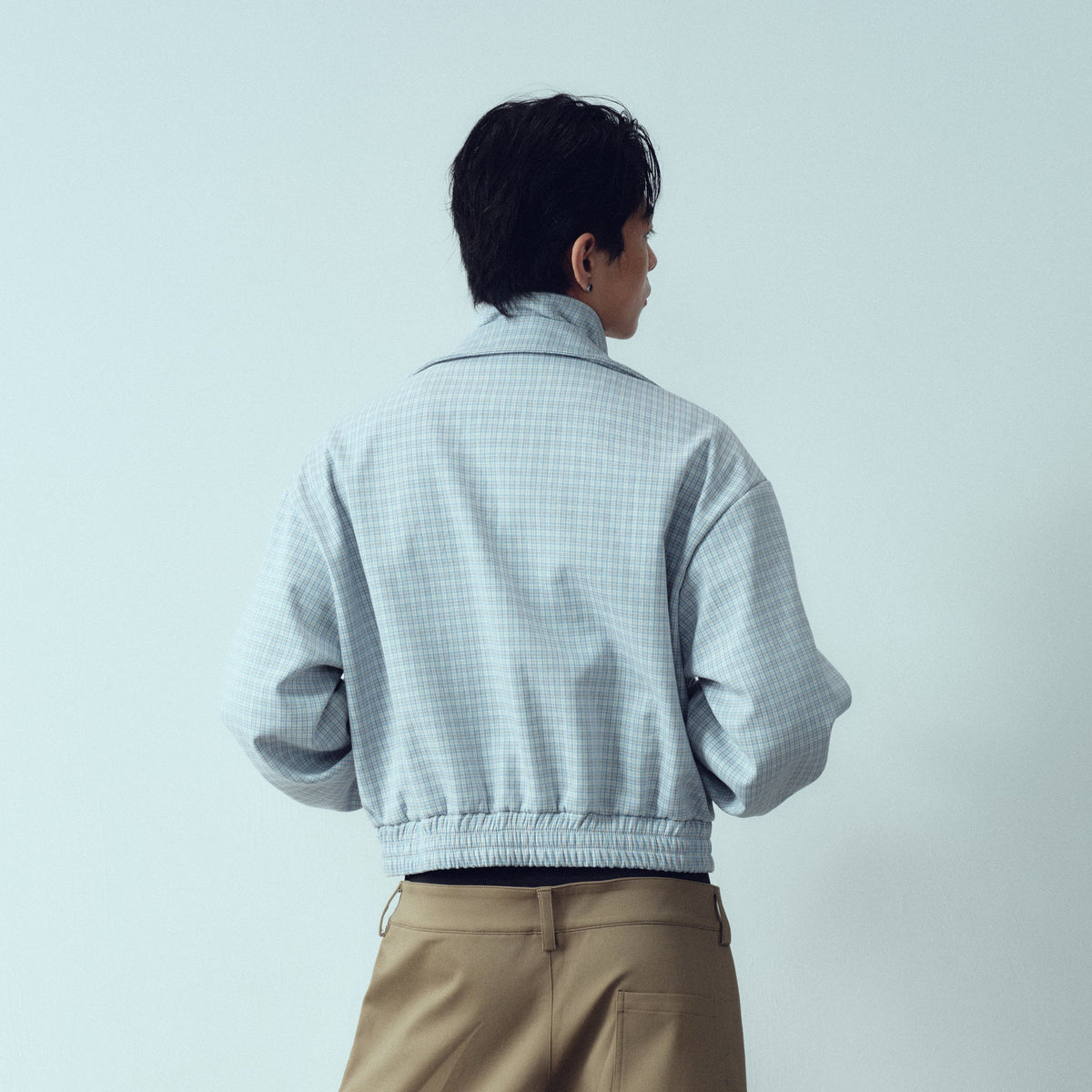 KADAKADA Double-Layer Collar Reversible Plaid Jacket