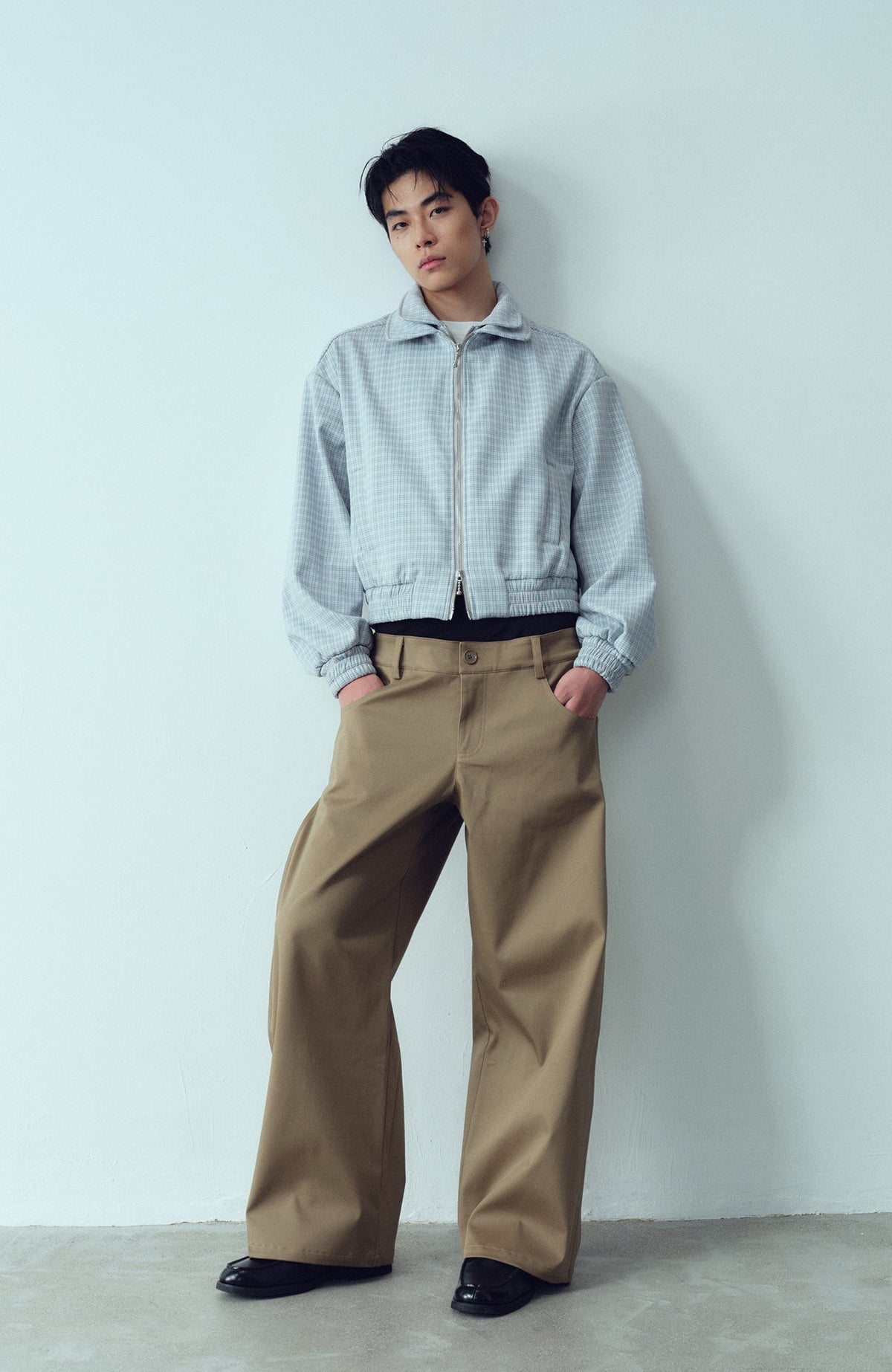 KADAKADA Double-Layer Collar Reversible Plaid Jacket