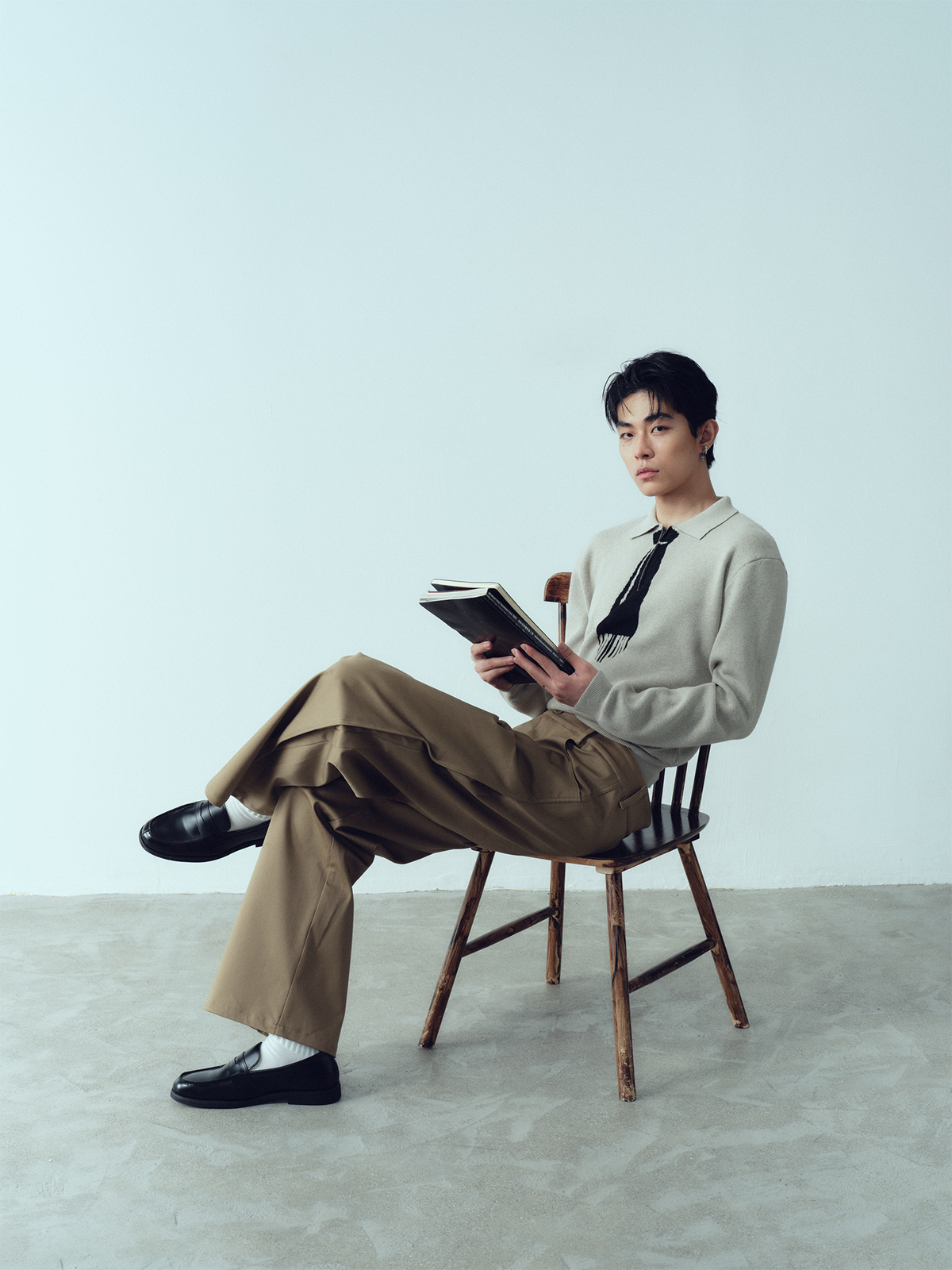 KADAKADA Tie-Jacquard Wool-Blend Sweater