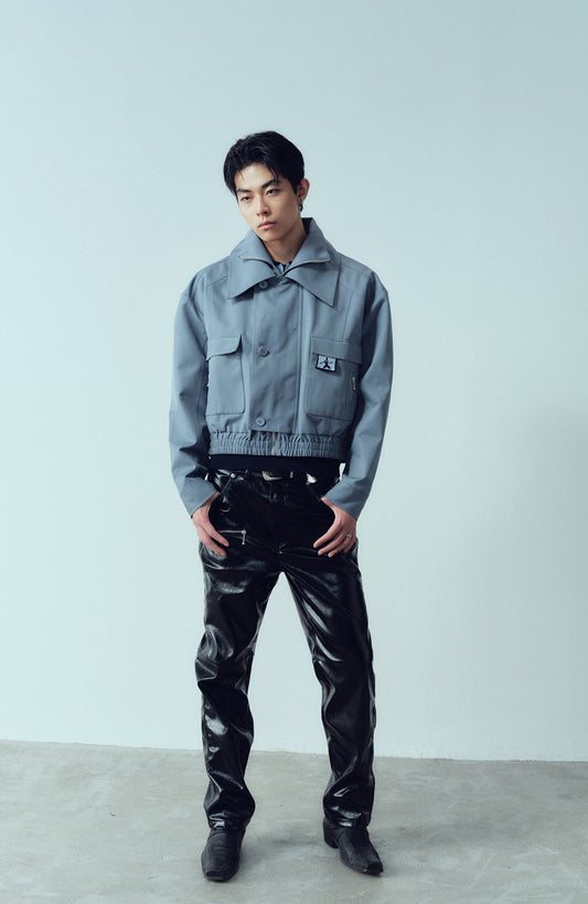 KADAKADA Double-Collar Shielded Utility Cropped Jacket