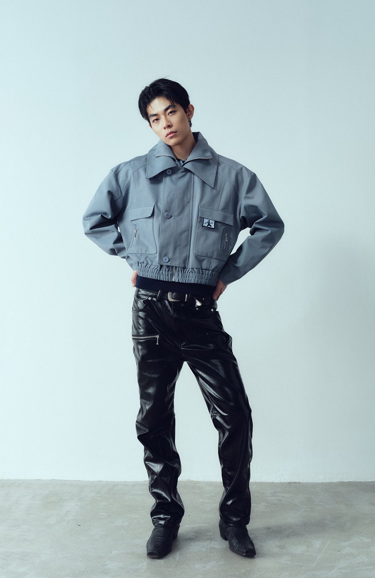 KADAKADA Double-Collar Shielded Utility Cropped Jacket