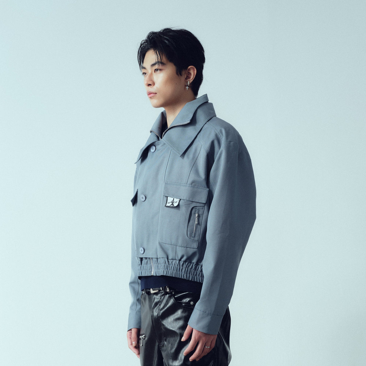 KADAKADA Double-Collar Shielded Utility Cropped Jacket