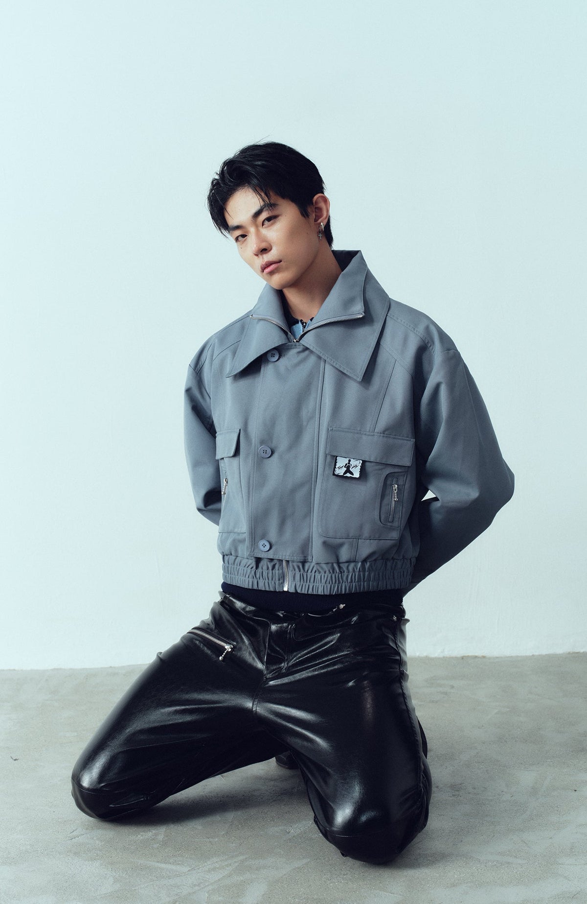 KADAKADA Double-Collar Shielded Utility Cropped Jacket