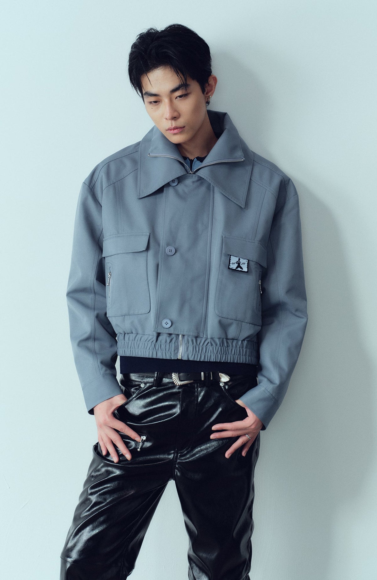 KADAKADA Double-Collar Shielded Utility Cropped Jacket