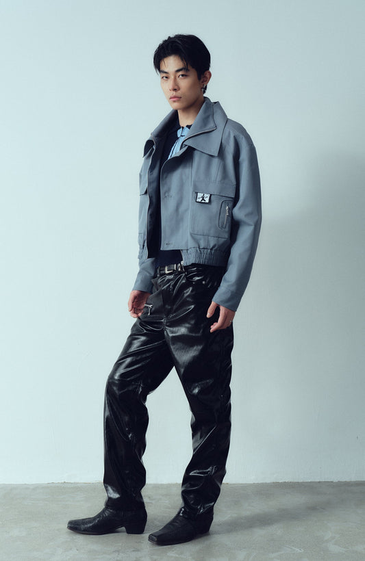 KADAKADA Double-Collar Shielded Utility Cropped Jacket