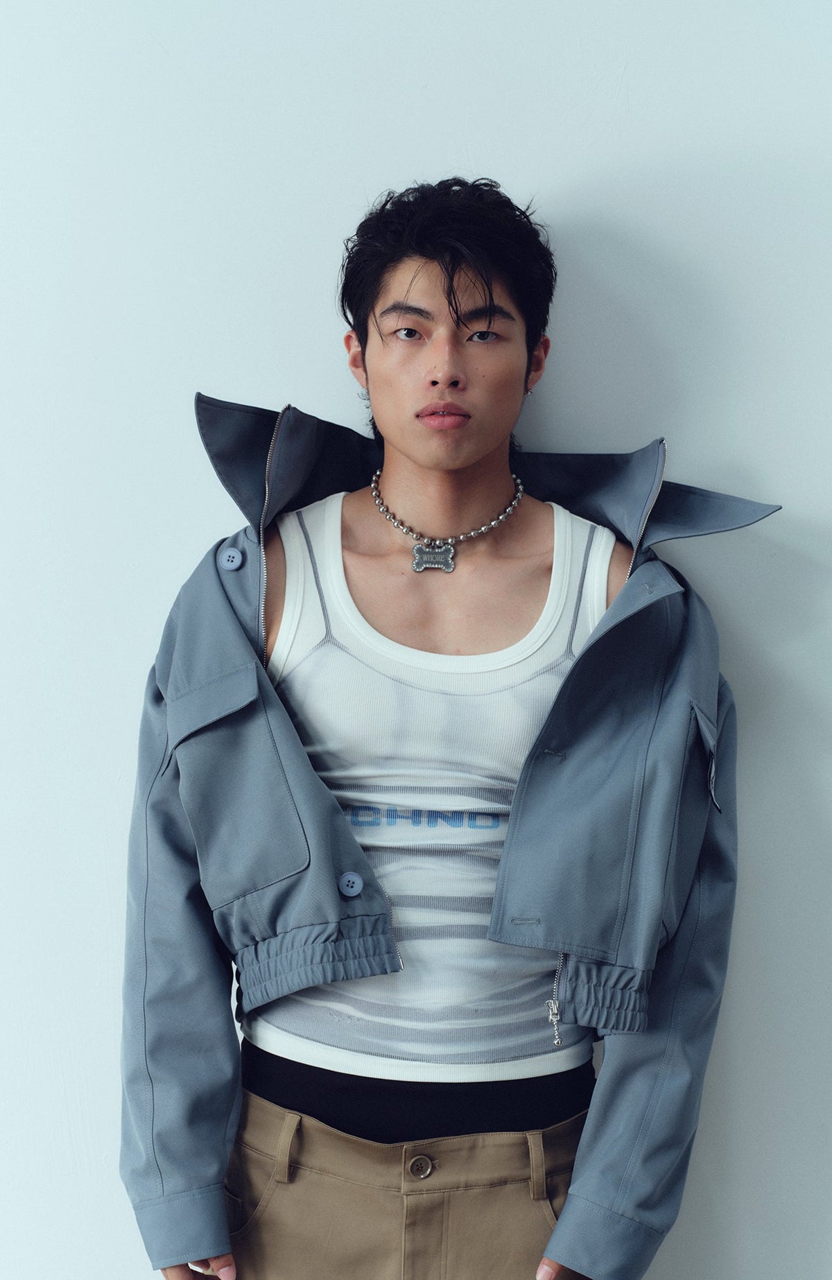 KADAKADA Double-Collar Shielded Utility Cropped Jacket