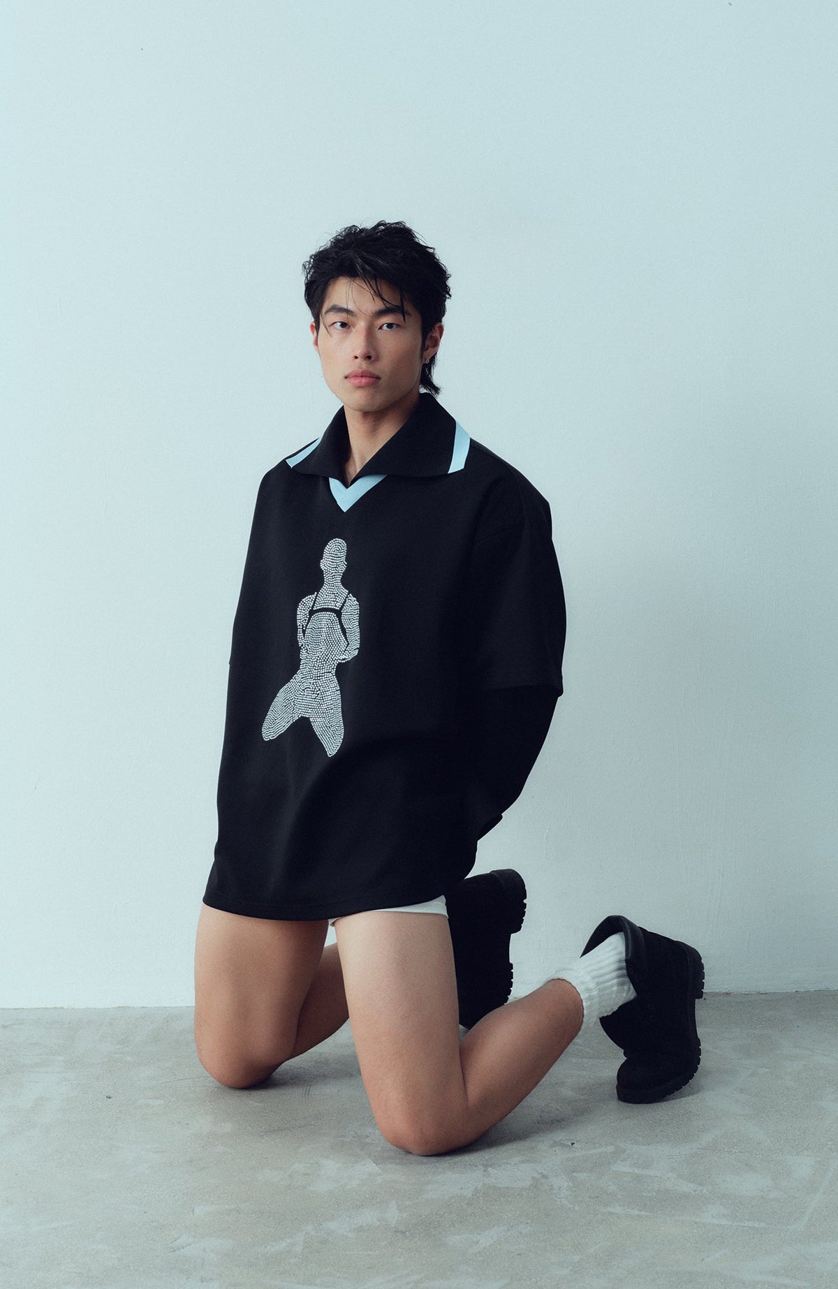 KADAKADA Diamond Graphic Layered Jersey