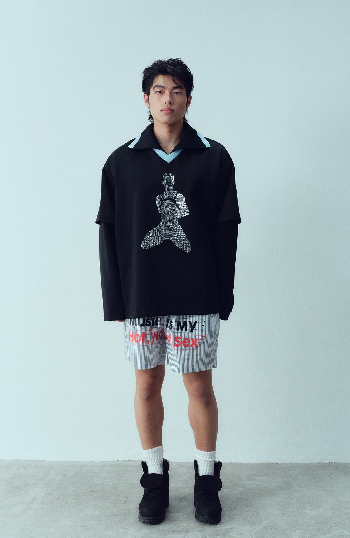 KADAKADA Diamond Graphic Layered Jersey